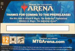 Foundations Prerelease MTG Arena Code Magic The Gathering: 6 Online Packs - Image 1