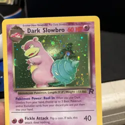 Pokemon Dark Slowbro Team Rocket Holo Rare Unlimited English 12/82 2000 Swirl - Image 3