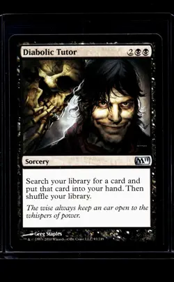 2010 MTG Magic the Gathering M11 Magic 2011 #93 Diabolic Tutor LP - Image 1