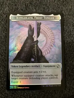 Magic MTG - Wolf Icingdeath, Frost Tongue (002) Foil Token - AFR - Image 1