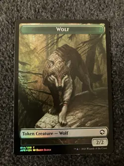 Magic MTG - Wolf Icingdeath, Frost Tongue (002) Foil Token - AFR - Image 2