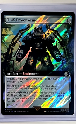 2024 MTG Magic The Gathering Fallout Extended Art Surge Foil T-45 Power Armor - Image 1