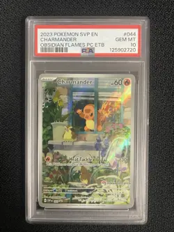 2023 Pokemon SVP Obsidian Flames Pokemon Center Charmander #044 PSA GEM MT 10 - Image 1