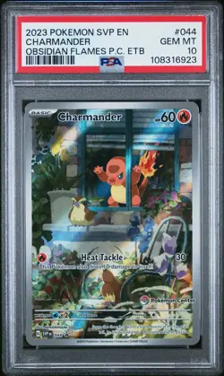 2023 POKEMON OBSIDIAN FLAMES POKEMON CENTER ETB PROMO SVP #044 CHARMANDER PSA 10 - Image 1