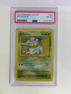 Bulbasaur 001/034 CLV Pokemon Trading Card Game Classic Collection PSA 8 - Image 1