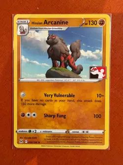 HISUIAN ARCANINE 084/196 RARE PRIZE PACK SERIES CARDS POKEMON NEAR MINT - Image 2