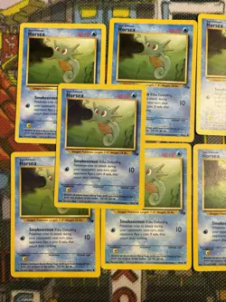 HORSEA - 49/62 - Fossil - Pokemon Card (x9) - Common - Vintage - Set Of 9 💎🔥 - Image 3