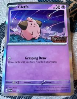 Pokemon Cleffa SVP037 Holofoil Promo Staff Prerelease Obsidian Flames Card - Image 1