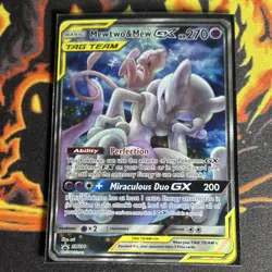 Pokemon Mewtwo & Mew GX TAG TEAM Promo Holo SM191 Unified Minds 270 HP Card - Image 1