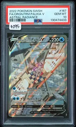 2022 Origin Forme Palkia V #167 Astral Radiance PSA 10 Pokemon Card - Image 1