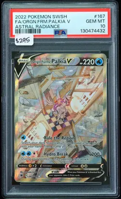 2022 Origin Forme Palkia V #167 Astral Radiance PSA 10 Pokemon Card - Image 4