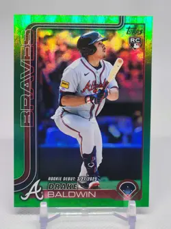 2025 Topps Update Baseball Drake Baldwin Rookie Green Rainbow Foil #'D 90/99 - Image 1