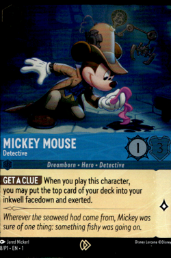 MICKEY MOUSE DETECTIVE 8/P1 FOIL PROMO Disney Lorcana - Image 1