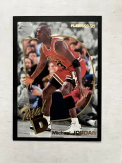 🐐Michael Jordan 🔥 1992-93 Fleer Total D #5 of 15 GOLD FOIL INSERT Bulls CLEAN - Image 2