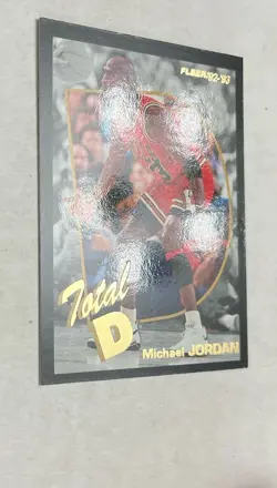 🐐Michael Jordan 🔥 1992-93 Fleer Total D #5 of 15 GOLD FOIL INSERT Bulls CLEAN - Image 3