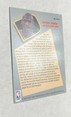 🐐Michael Jordan 🔥 1992-93 Fleer Total D #5 of 15 GOLD FOIL INSERT Bulls CLEAN - Image 4