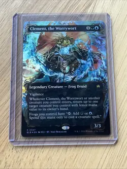 Clement, the Worrywort (Borderless) (Raised Foil) Bloomburrow Foil 0347 - Image 2