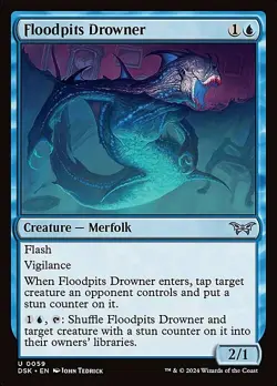 Magic The Gathering MTG FLOODPITS DROWNER Duskmourn: House of Horror NM - Image 1