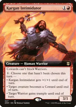 1x Kargan Intimidator Foil Extended Art ZNR NM x1 Mtg Magic Gathering Changie - Image 1