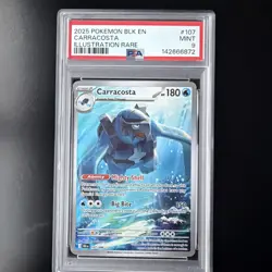 2025 Pokemon Carracosta Illustration Rare Black Bolt 107/086 PSA 9 MINT - Image 1