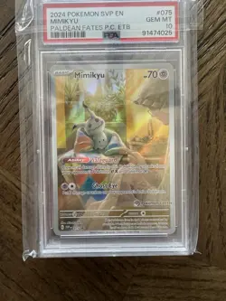 Pokemon Mimikyu 075 Scarlet & Violet Promo PC Exclusive Holo PSA 10 2024 - Image 1