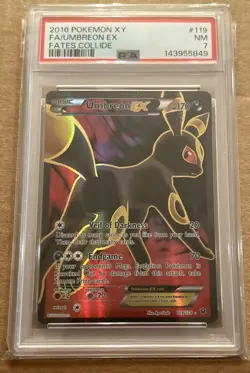 2016 Pokemon XY FA Umbreon EX Fates Collide PSA 7 - Image 1