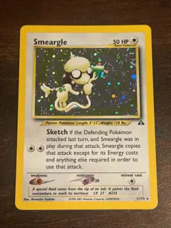 Pokemon Neo Discovery Smeargle TCG 11/75 Holo Unlimited Rare (Swirl) - Image 1