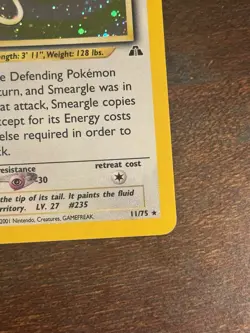 Pokemon Neo Discovery Smeargle TCG 11/75 Holo Unlimited Rare (Swirl) - Image 4