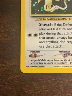 Pokemon Neo Discovery Smeargle TCG 11/75 Holo Unlimited Rare (Swirl) - Image 5