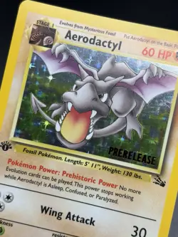 AERODACTYL Prerelease Pokemon Card - WOTC - 1st Edition Fossil 1/62 HOLO NM (A) - Image 3