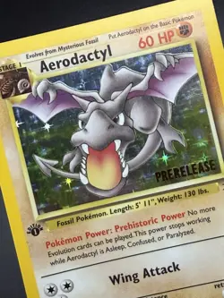 AERODACTYL Prerelease Pokemon Card - WOTC - 1st Edition Fossil 1/62 HOLO NM (A) - Image 4