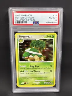 2007 POKEMON DIAMOND & PEARL #17 TORTERRA-HOLO DIAMOND & PEARL PSA 8 - Image 1