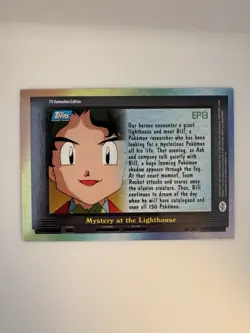 Pokemon Topps Series 2 EP13 Mystery at the Lighthouse Rainbow Foil Holo 1999 LP - Image 3