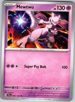Mewtwo 59/142 Uncommon Stellar Crown Pokemon NM - Image 1