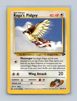 Koga's Pidgey 49/132 Uncommon Gym Challenge Unlimited Lightly Played - Image 1