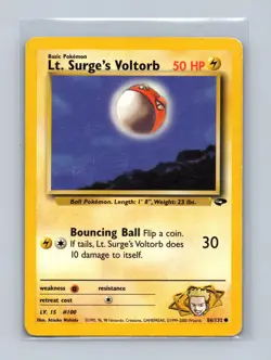 Lt. Surge's Voltorb 86/132 Common Gym Challenge Unlimited Lightly Played - Image 1