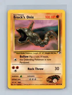 Brock's Onix 69/132 Common Gym Heroes Unlimited Lightly Played - Image 1