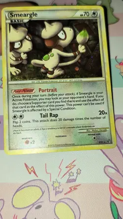 SMEARGLE 8/90 HOLO RARE HGSS Undaunted Pokemon HOLO BLEED SWIRL🌀 - Image 1