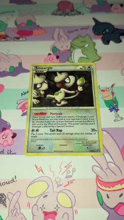SMEARGLE 8/90 HOLO RARE HGSS Undaunted Pokemon HOLO BLEED SWIRL🌀 - Image 2