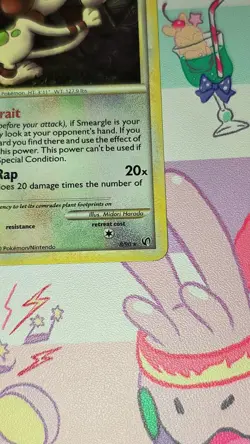 SMEARGLE 8/90 HOLO RARE HGSS Undaunted Pokemon HOLO BLEED SWIRL🌀 - Image 3