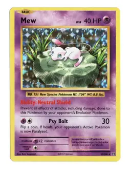 Pokemon Mew 53/108 XY Evolution Holo Rare 2016 NM English - Image 1