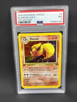 1999 POKEMON JUNGLE #3 FLAREON-HOLO 1ST EDITION PSA 7 - Image 1