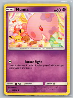 POKEMON 2019 MUNNA 88/236 UNIFIED MINDS COMMON (PIKACHU AND EEVEE) - Image 1