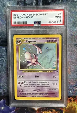 2001 Pokemon Neo Discovery Espeon #1 Holo PSA 9 - Image 1