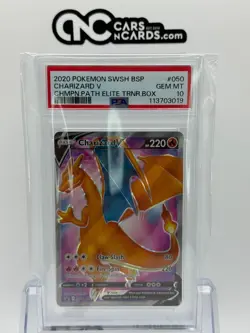 2020 POKEMON SWSH BLACK STAR PROMO #050 CHARIZARD V CHMPN.PATH ELITE BOX PSA 10 - Image 3