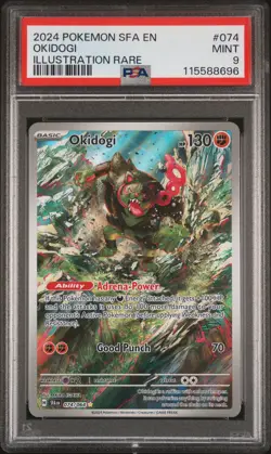 2024 POKEMON SFA EN-SHROUDED FABLE ILLUSTRATION RARE #074 OKIDOGI PSA 9 - Image 1