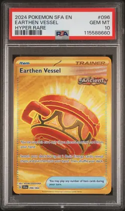 2024 POKEMON SFA EN-SHROUDED FABLE HYPER RARE #096 EARTHEN VESSEL PSA 10 - Image 1