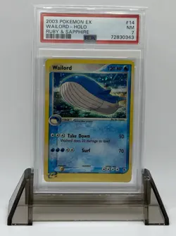 2003 Pokemon EX Wailord #14 Ruby & Sapphire Holo PSA 7 - Image 1