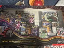 Pokemon: Paldean Fates Great Tusk EX & Iron Treads EX Premium Collection Sealed - Image 1