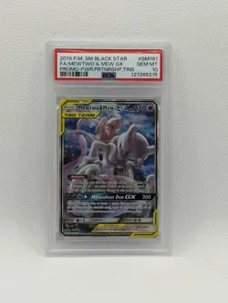 2019 POKEMON SM BLACK STAR PROMO #SM191 FULL ART/MEWTWO & MEW GX PSA 10 - Image 1